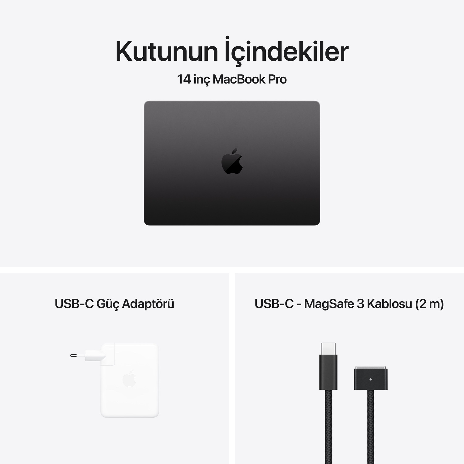 MacBook Pro 14 inç M4 Pro Çip 14CPU 20GPU 24GB Bellek 1TB SSD Uzay Siyahı  MX2J3TU/A