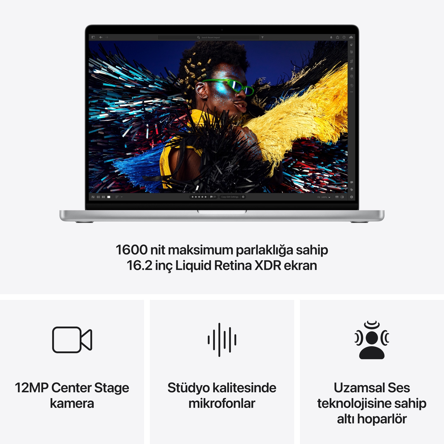 MacBook Pro 16 inç M4 Max Çip 14CPU 32GPU 36GB Bellek 1TB SSD Gümüş MX2V3TU/A