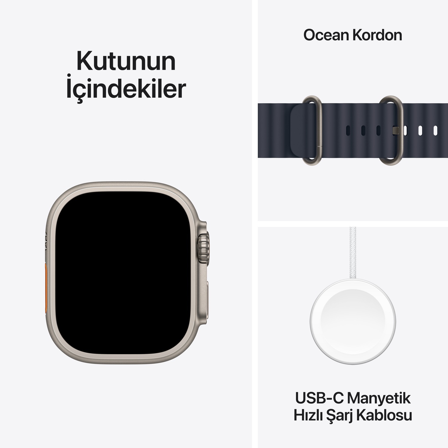 Apple Watch Ultra 2 GPS + Cellular 49mm Natürel Titanyum Kasa  Lacivert Ocean Kordon  MX4D3TU/A