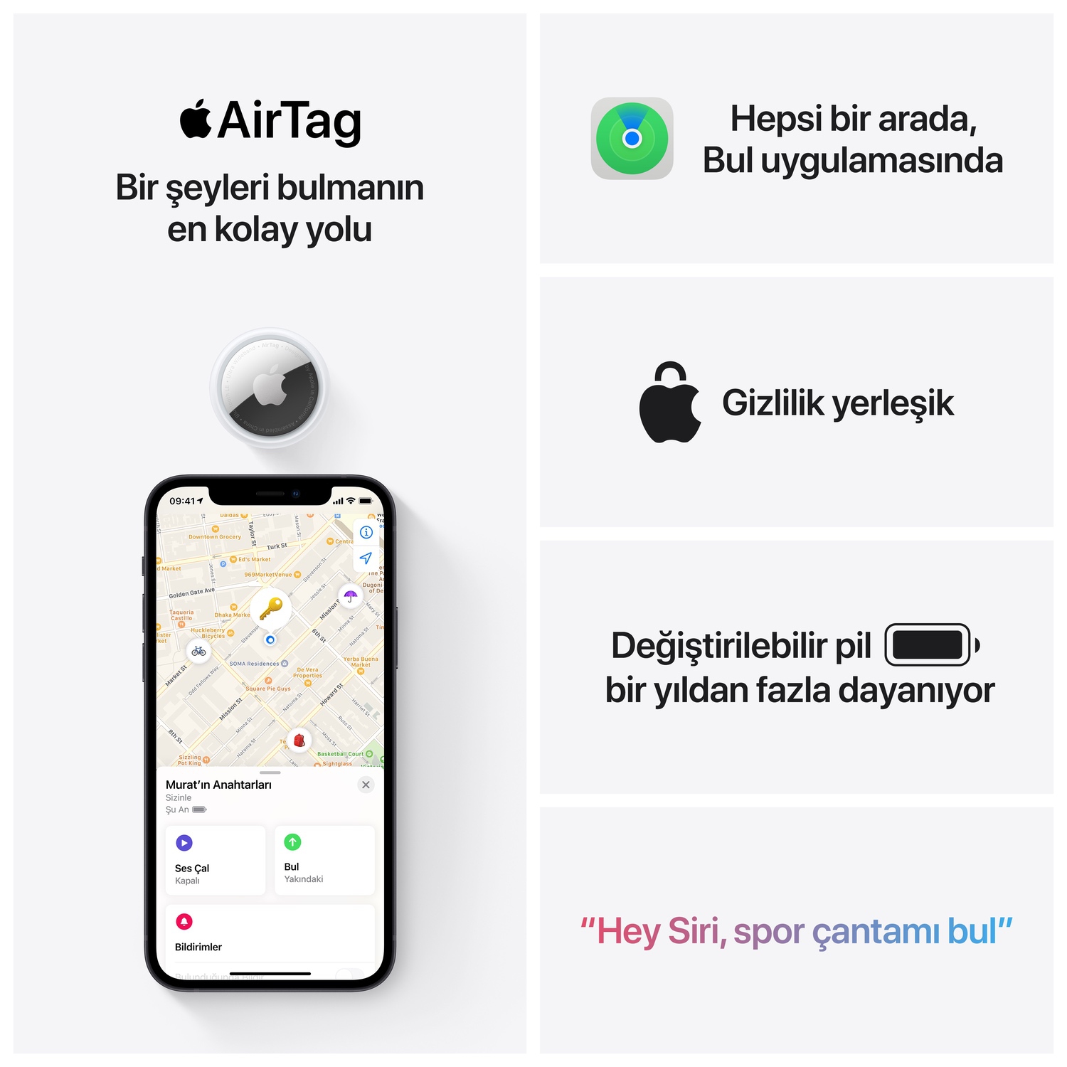 Apple AirTag (Tekli Paket) MX532TU/A