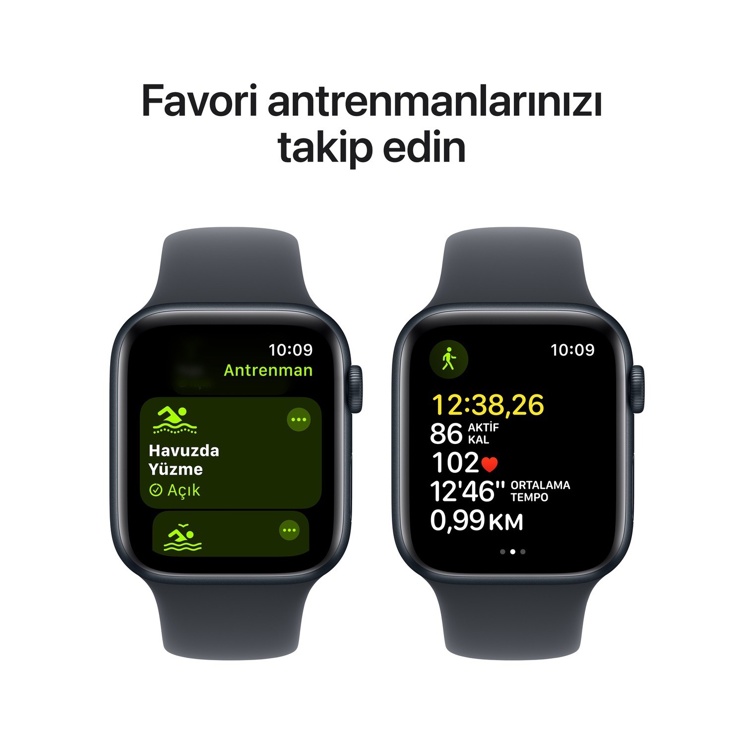 Apple Watch SE GPS + Cellular 40mm Gece Yarısı Alüminyum Kasa  Gece Yarısı Spor Kordon - M/L  MXGD3TU/A