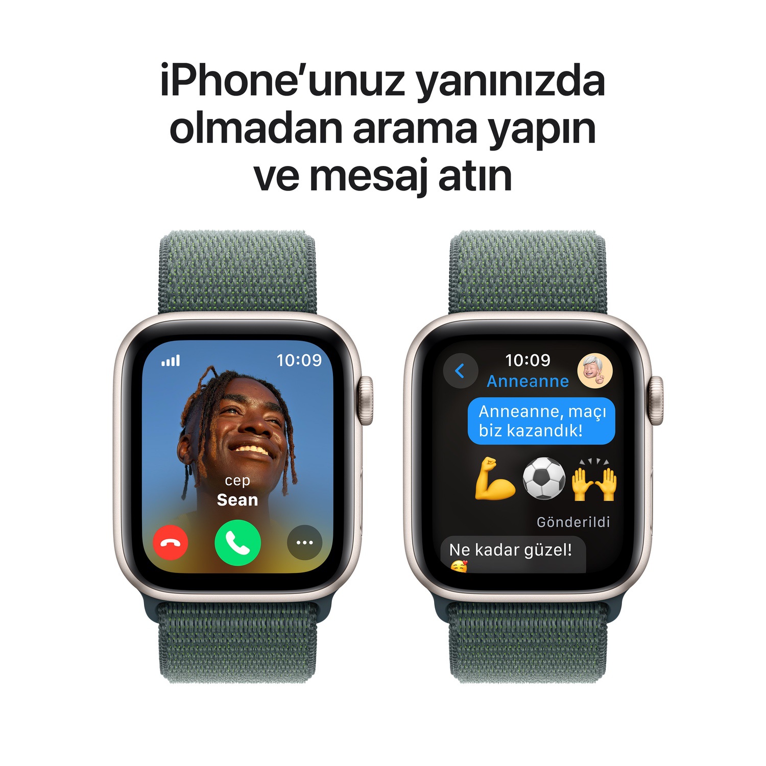 Apple Watch SE GPS + Cellular 40mm Yıldız Işığı Alüminyum Kasa  Göl Yeşili Spor Loop  MXGH3TU/A