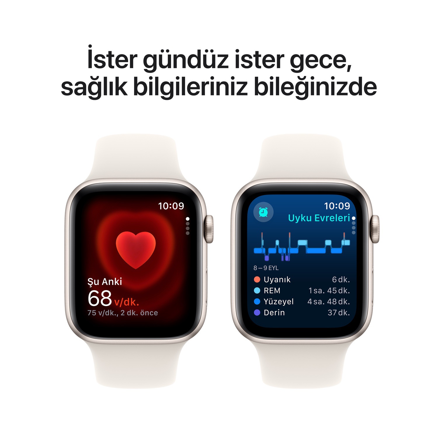 Apple Watch SE GPS + Cellular 40mm Yıldız Işığı Alüminyum Kasa  Yıldız Işığı Spor Kordon - M/L  MXGK3TU/A