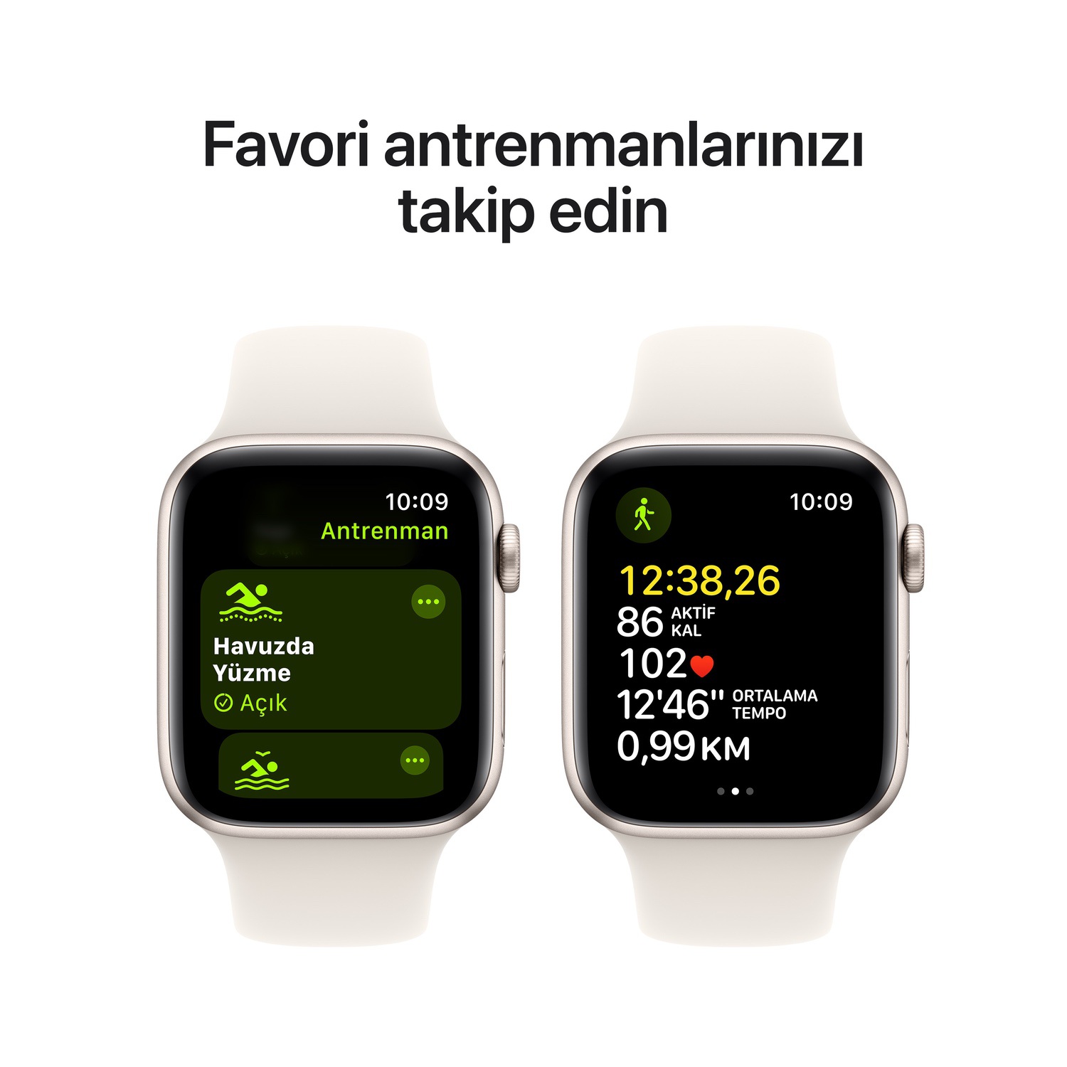 Apple Watch SE GPS + Cellular 40mm Yıldız Işığı Alüminyum Kasa  Yıldız Işığı Spor Kordon - M/L  MXGK3TU/A