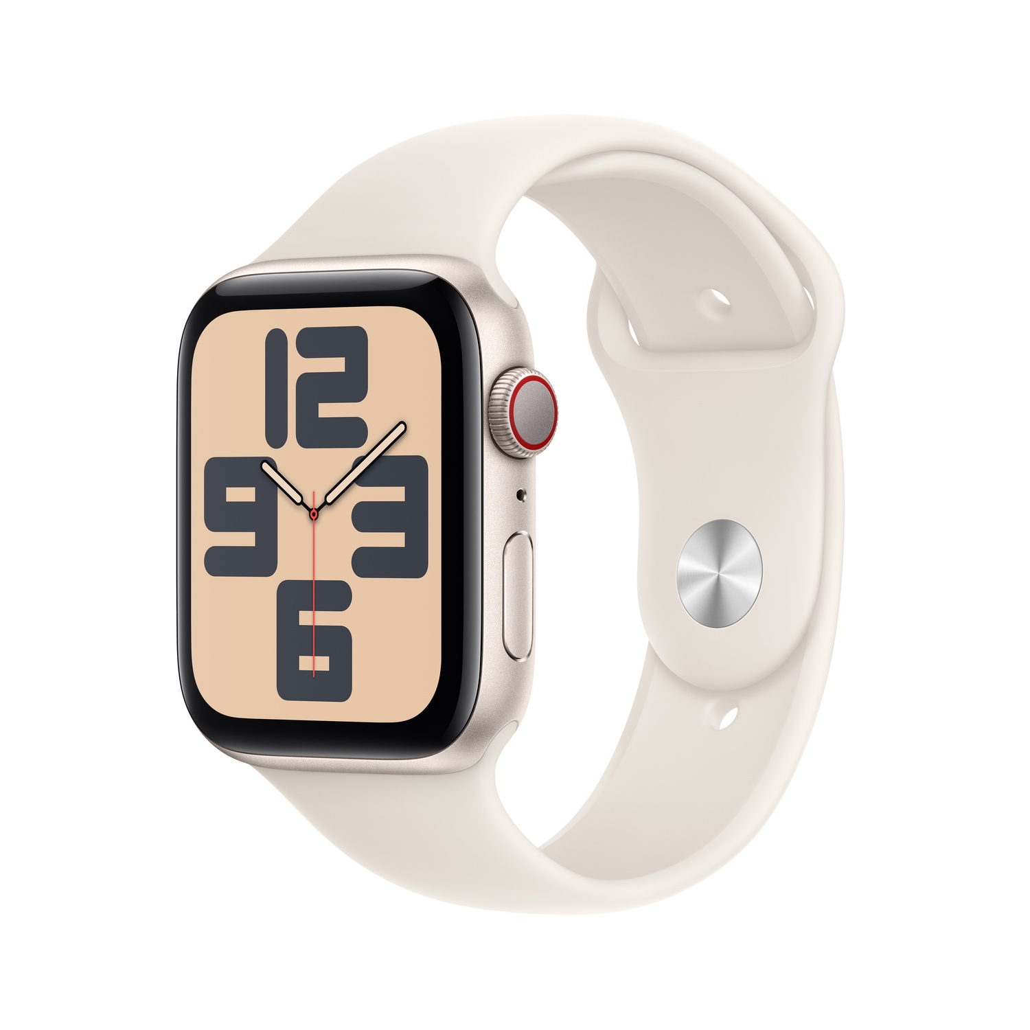 Apple Watch SE GPS + Cellular 44mm Yıldız Işığı Alüminyum Kasa  Yıldız Işığı Spor Kordon - S/M  MXGT3TU/A