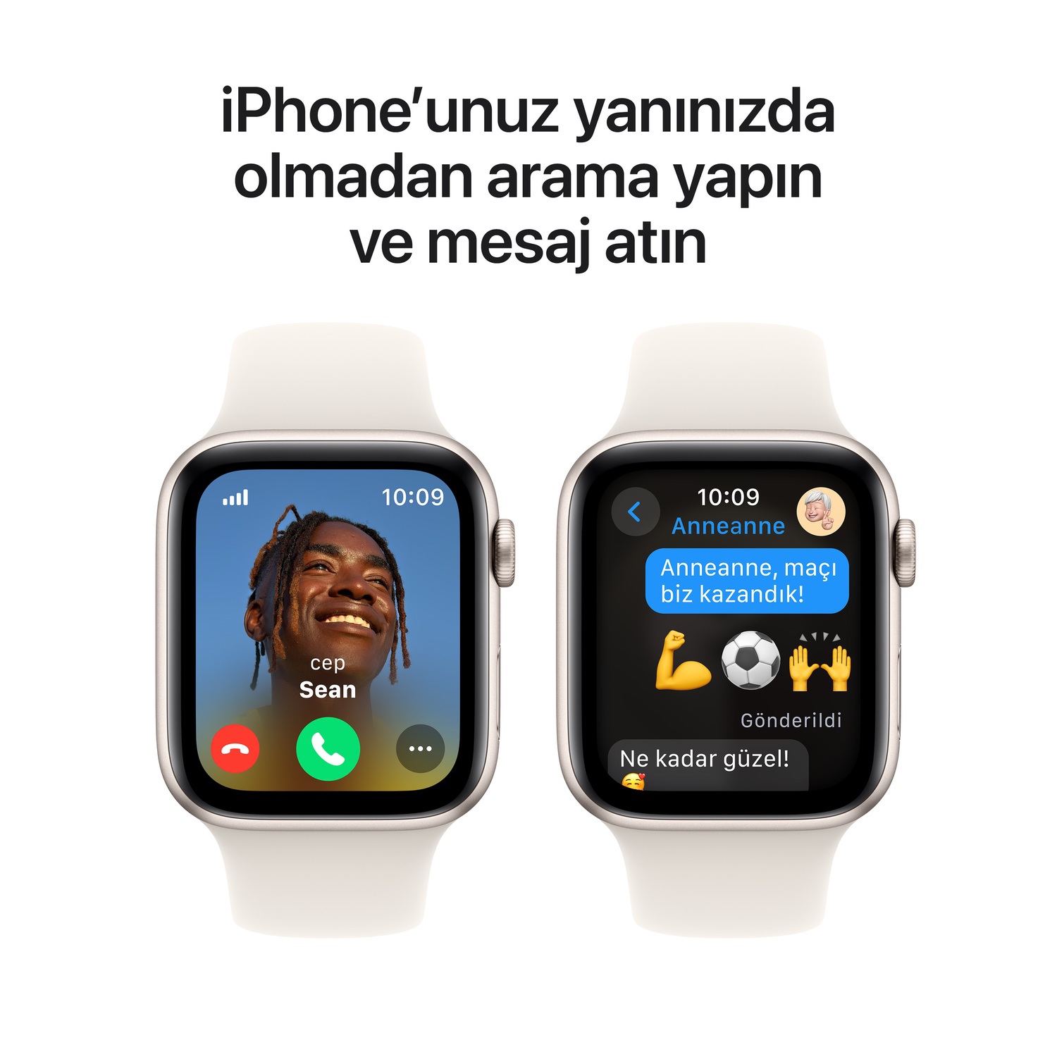 Apple Watch SE GPS + Cellular 44mm Yıldız Işığı Alüminyum Kasa  Yıldız Işığı Spor Kordon - S/M  MXGT3TU/A