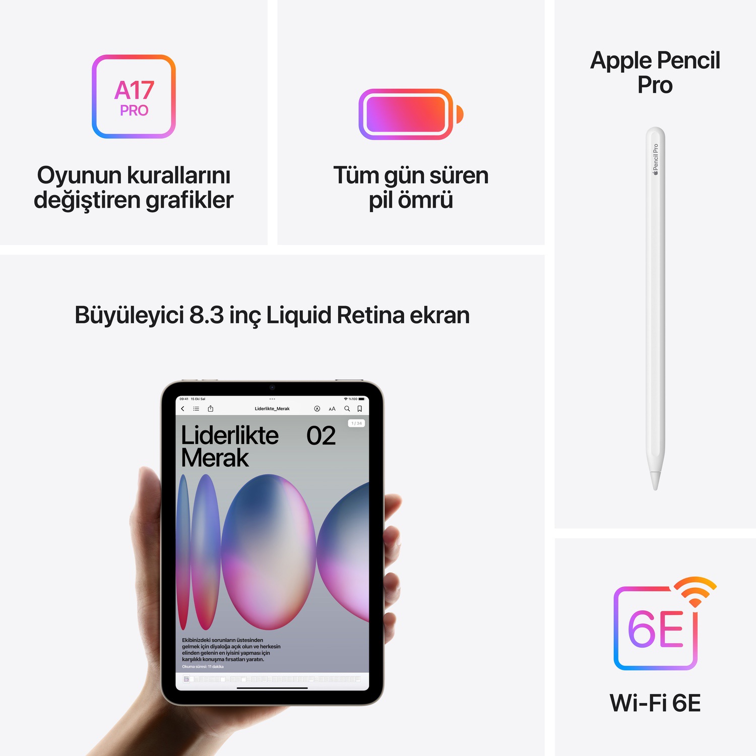 Apple iPad Mini 128GB 8.3 inç  Wi-Fi Mavi  MXN73TU/A