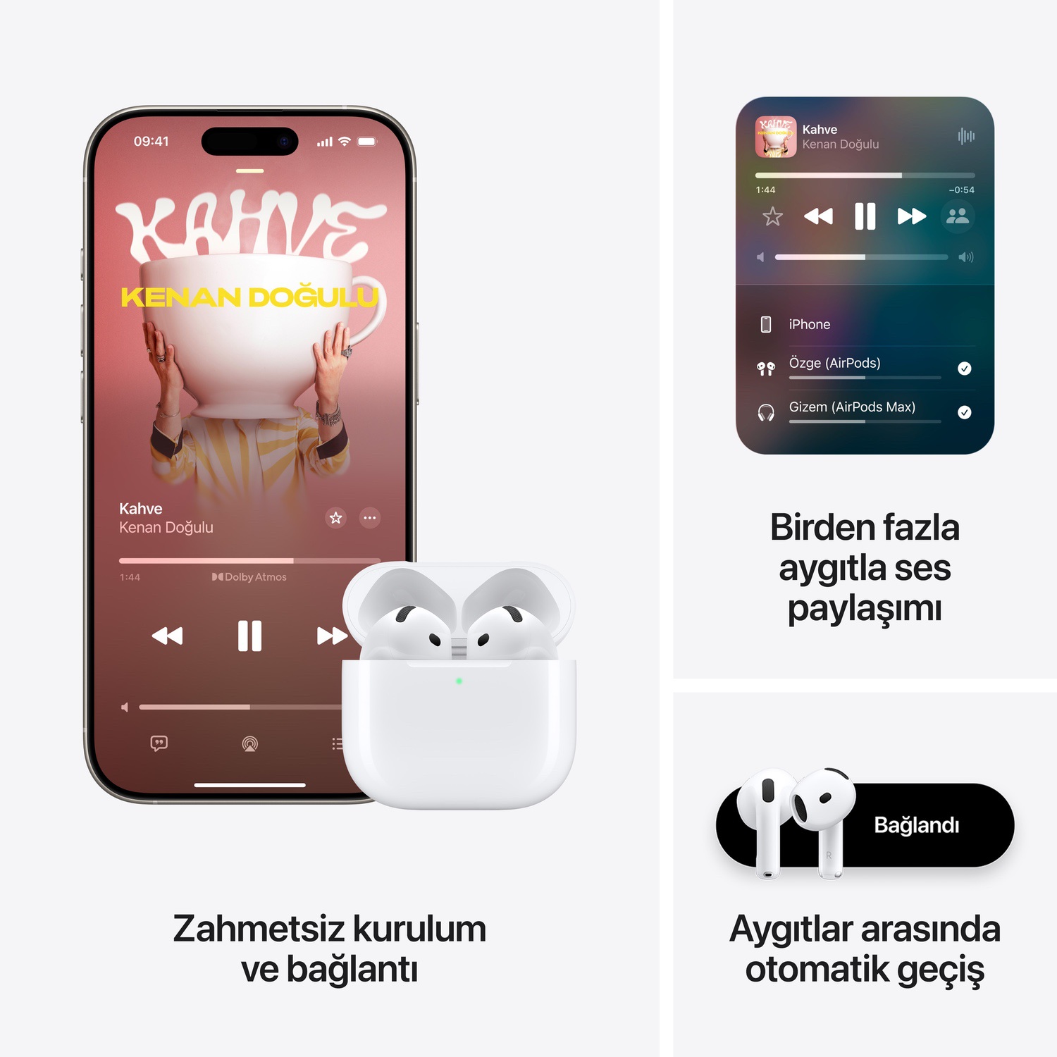 AirPods 4 Aktif Gürültü Engelleme Özellikli  MXP93TU/A