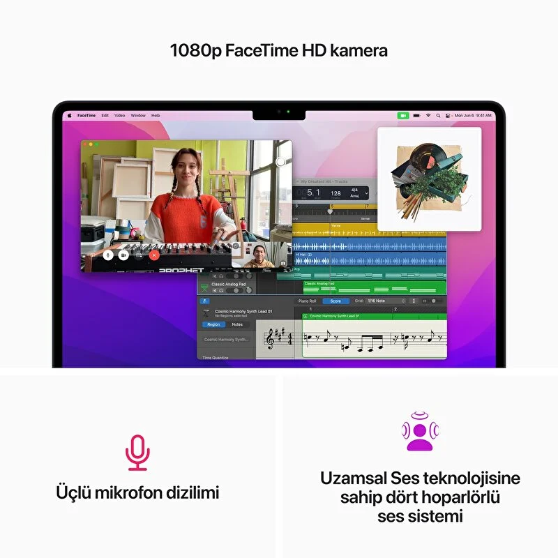 MacBook Air 13 inç M2 Çip 8 Çekirdekli CPU 10 Çekirdekli GPU 24GB Bellek 512GB SSD Gece Yarısı  Z1610040N