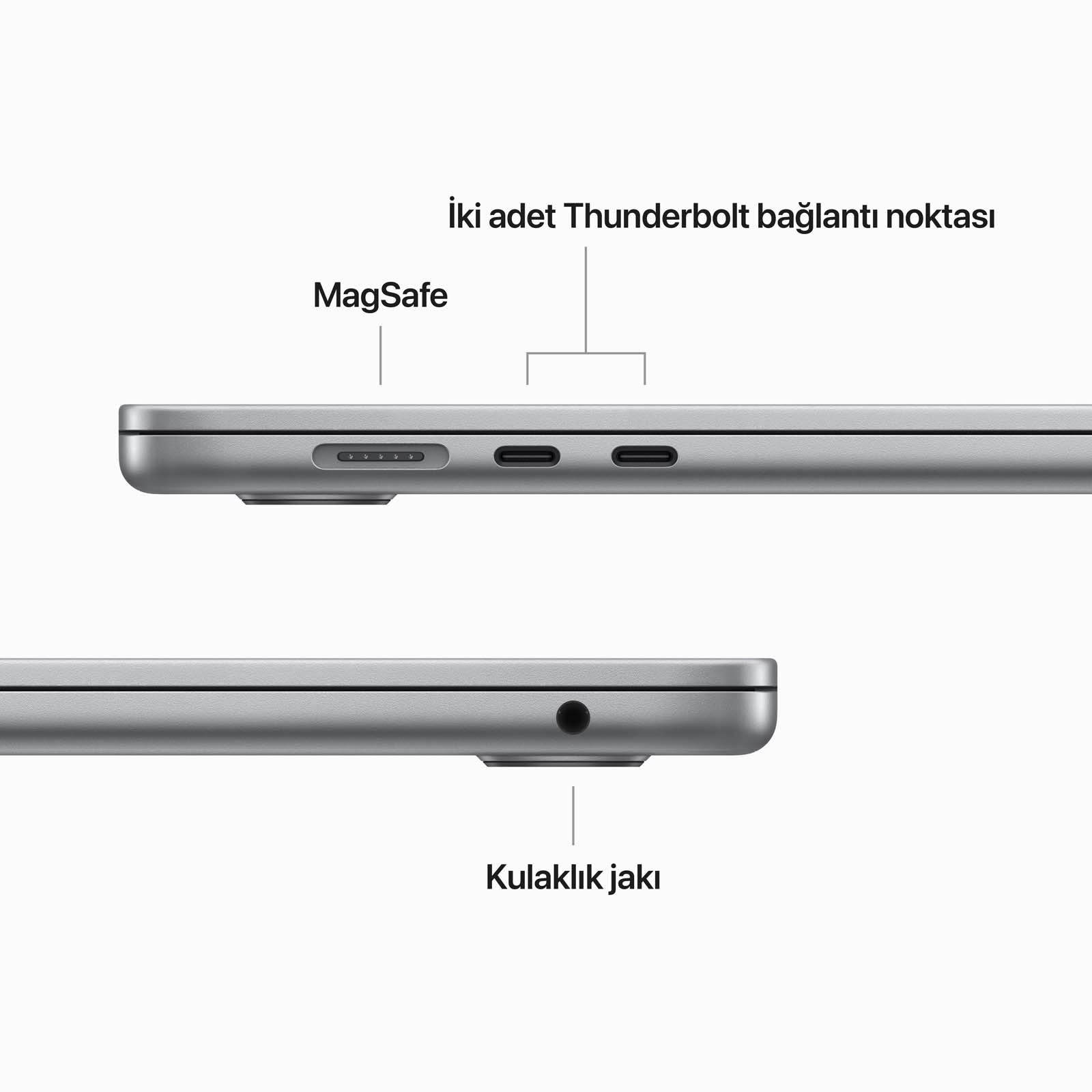 Apple MacBook Air 15 inç M2 Çip 8 Çekirdekli CPU 10 Çekirdekli GPU 8 GB Bellek 1 TB SSD Uzay Grisi Z18N000VS