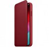 Apple iPhone XS Max için Deri Folyo Kılıf - Kırmızı