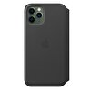 iPhone 11 Pro için Deri Folyo Kılıf - Siyah