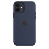 iPhone 12 | 12 Pro için MagSafe özellikli Silikon Kılıf - Koyu Lacivert