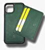 Elae iPhone 11 Pro Deri Mıknatıslı ve İnce Cüzdanlı Telefon Kılıfı - Orman Yeşili
