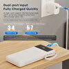 Rock PD Hızlı Şarj 10000 mAh Kablo PowerBank-Beyaz 6974282123327