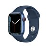 Apple Watch Series 7 GPS + Cellular, 41mm Mavi Alüminyum Kasa ve Koyu Abis Mavi Spor Kordon - MKHU3TU/A MKHU3TU/A