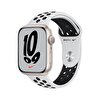 Apple Watch Nike Series 7 GPS, 45mm Yıldız Işığı Alüminyum Kasa ve Saf Platin/Siyah Nike Spor Kordon -  MKNA3TU/A