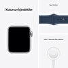 Apple Watch SE GPS + Cellular, 40mm Gümüş Alüminyum Kasa ve Koyu Abis Mavi Spor Kordon - MKQV3TU/A