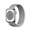 Apple Watch Series 8 GPS + Cellular 41mm Gümüş Rengi Paslanmaz Çelik Kasa Gümüş Milano Kordon MNJ83TU/A MNJ83TU/A