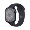 Apple Watch Series 8 GPS + Cellular 45mm Gece Yarısı Alüminyum Kasa Gece Yarısı Spor Kordon - MNK43TU/A MNK43TU/A