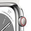 Apple Watch Series 8 GPS + Cellular 45mm Gümüş Rengi Paslanmaz Çelik Kasa Beyaz Spor Kordon - MNKE3TU/A MNKE3TU/A