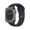 Apple Watch Series 8 GPS + Cellular 45mm Grafit Paslanmaz Çelik Kasa Gece Yarısı Spor Kordon - MNKU3TU/A MNKU3TU/A