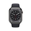 Apple Watch Series 8 GPS + Cellular 45mm Grafit Paslanmaz Çelik Kasa Gece Yarısı Spor Kordon - MNKU3TU/A MNKU3TU/A