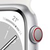 Apple Watch Series 8 GPS + Cellular 41mm Gümüş Rengi Alüminyum Kasa Beyaz Spor Kordon - MP4A3TU/A MP4A3TU/A