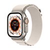 Apple Watch Ultra GPS + Cellular 49mm Titanyum Kasa ve Yıldız Işığı Alpine Loop - Büyük Boy MQFT3TU/A