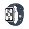 Apple Watch SE GPS 44mm Gümüş Rengi Alüminyum Kasa ve Fırtına Mavisi Spor Kordon - M/L - MREE3TU/A MREE3TU/A