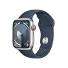 Apple Watch Series 9 GPS + Cellular 41mm Gümüş Rengi Alüminyum Kasa ve Fırtına Mavisi Spor Kordon - M/L - MRHW3TU/A MRHW3TU/A