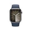 Apple Watch Series 9 GPS + Cellular 41mm Gümüş Rengi Paslanmaz Çelik Kasa ve Fırtına Mavisi Spor Kordon - S/M - MRJ23TU/A MRJ23TU/A