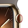 Apple Watch Series 9 GPS + Cellular 41mm Altın Rengi Paslanmaz Çelik Kasa ve Kil Rengi Spor Kordon - S/M - MRJ53TU/A MRJ53TU/A