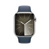 Apple Watch Series 9 GPS + Cellular 45mm Gümüş Rengi Paslanmaz Çelik Kasa ve Fırtına Mavisi Spor Kordon - S/M - MRMN3TU/A MRMN3TU/A
