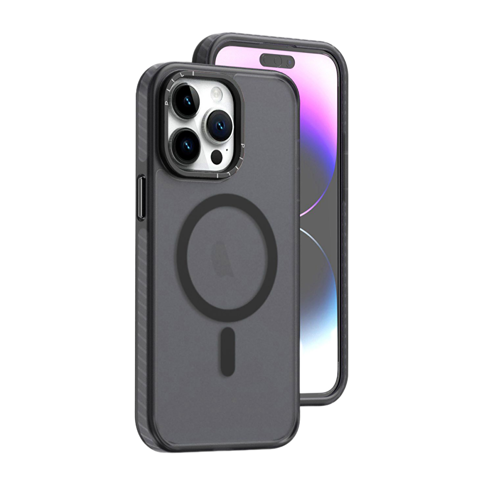Piili iPhone 15 Pro Max İkon Magsafe Kılıf - Siyah -1