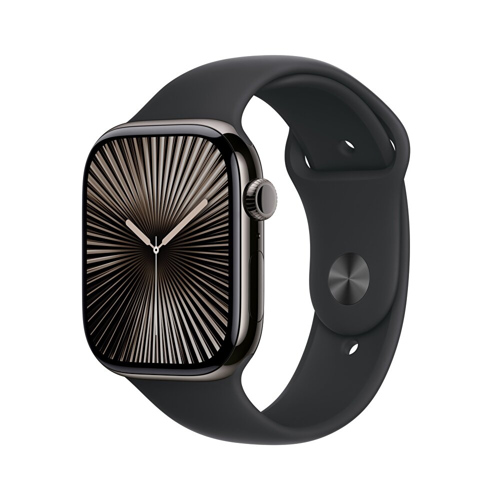 Apple Watch Series 10 GPS + Cellular 42Mm Arduvaz Titanyum Kasa  Siyah Spor Kordon - S/M - 1
