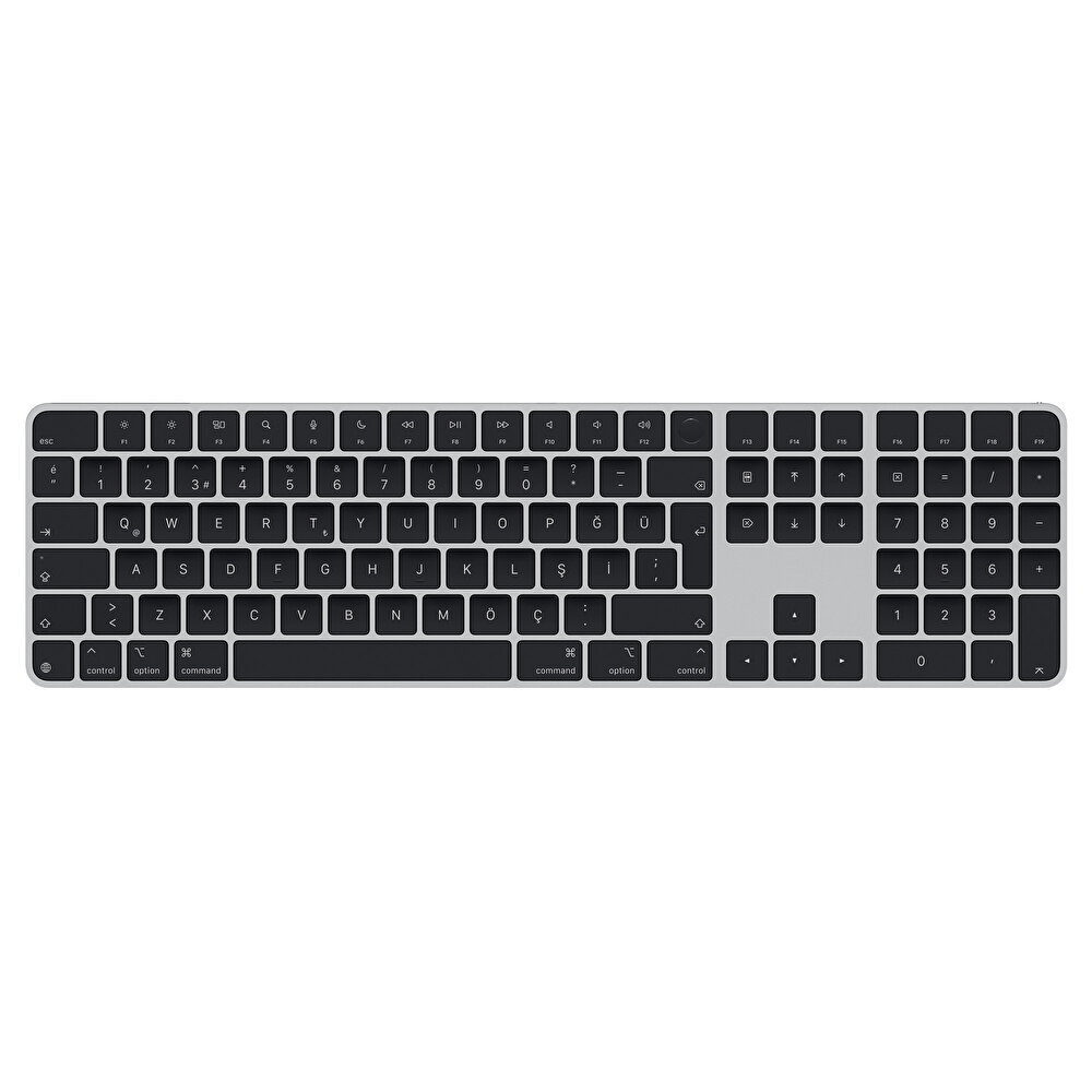 Apple çipli Mac modelleri için Touch ID özellikli ve Sayısal Tuş Takımlı Magic Keyboard (USB–C) - Türkçe Q Klavye - Siyah Tuşlar - 1