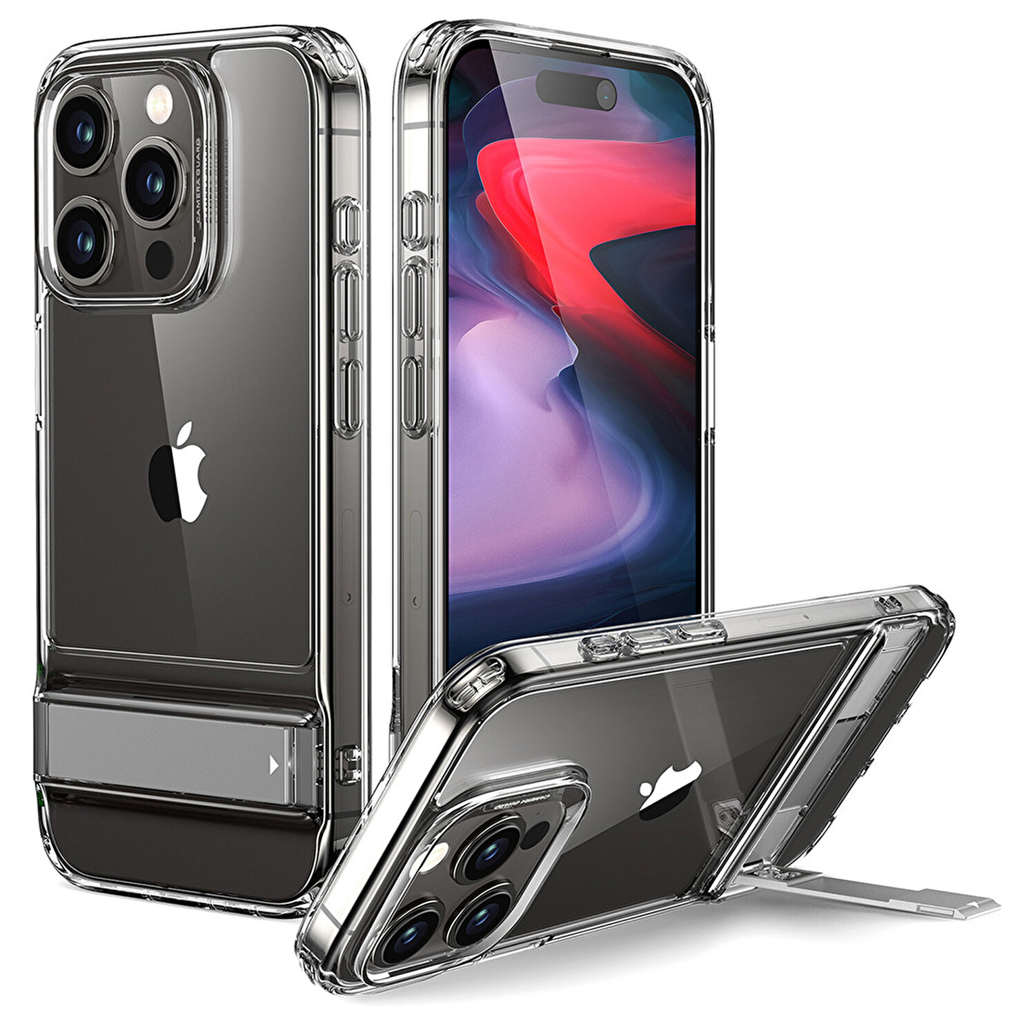 ESR iPhone 15 Pro Kickstand Silikon KılıfŞeffaf - Troy Estore