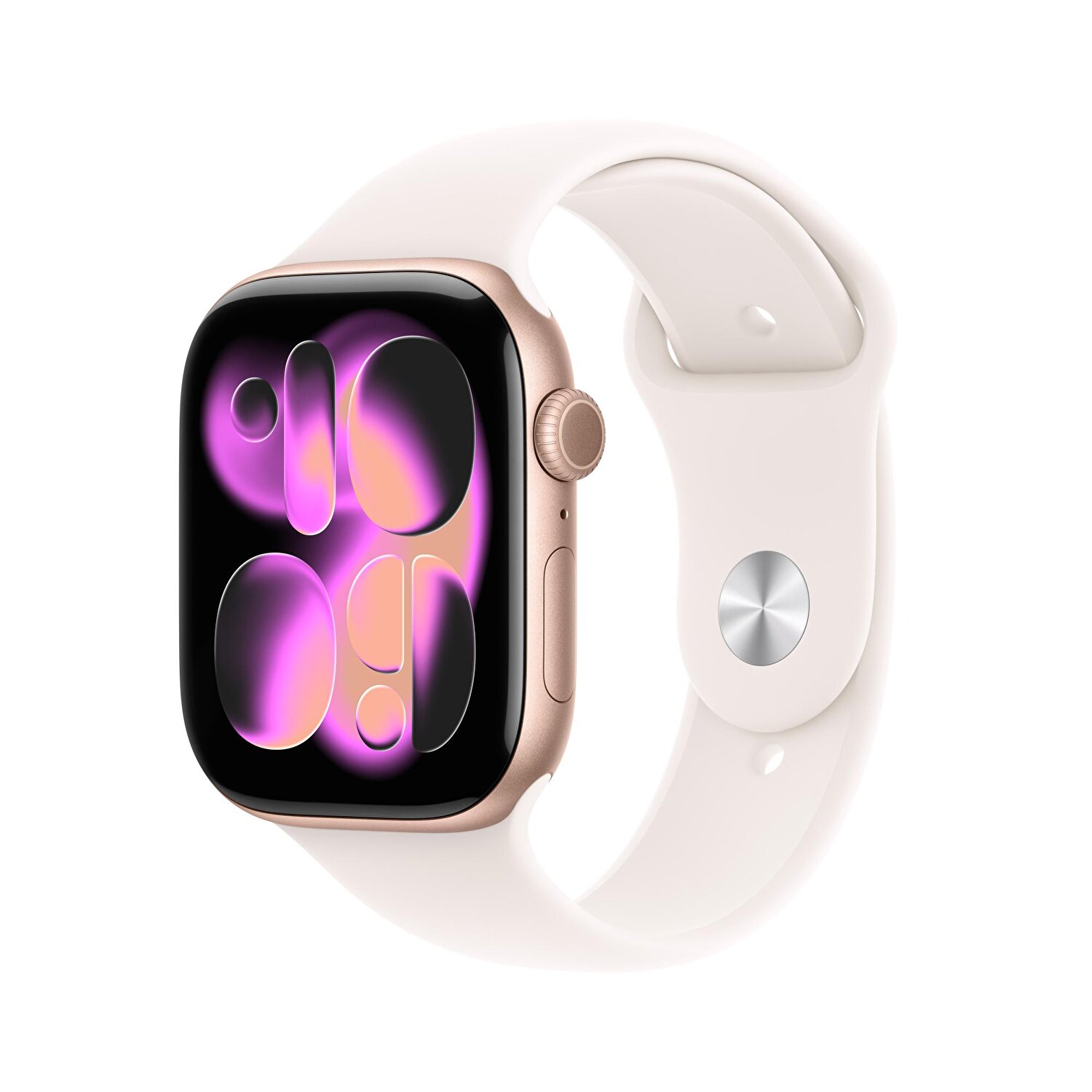 Apple Watch Series 11 GPS 46mm Roze Altın Rengi Alüminyum Kasa ve Bulut Pembesi Spor Kordon - S/M