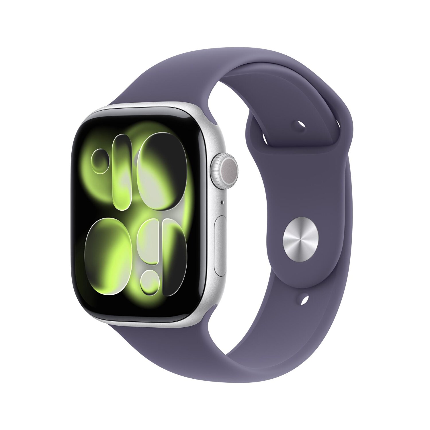 Apple Watch Series 11 GPS 46mm Gümüş Rengi Alüminyum Sis Moru Spor Kordon - M/L