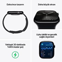 Teşhir - Apple Watch Series 10 GPS 46mm Simsiyah Alüminyum Kasa - Spor Kordon S/M 3N496TU/A