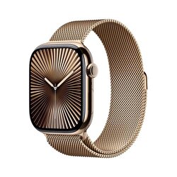 Teşhir - Apple Watch Series 10 GPS + Cellular 42mm Altın Rengi Titanyum Kasa Altın Rengi Milano Loop 3N602TU/A