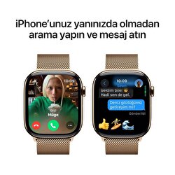 Teşhir - Apple Watch Series 10 GPS + Cellular 42mm Altın Rengi Titanyum Kasa Altın Rengi Milano Loop 3N602TU/A
