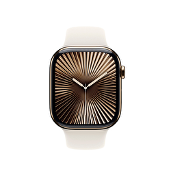 Teşhir - Apple Watch Series 10 GPS + Cellular 42mm Altın Rengi Titanyum Kasa Spor Kordon 3N602TU/A