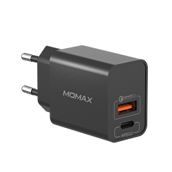 Momax Oneplug 2 Port Hızlı Şarj (20W) - Siyah 4894222065468