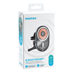 Momax MagSafe Kablosuz Araç Şarjı 15W - Space Gray 4894222068216