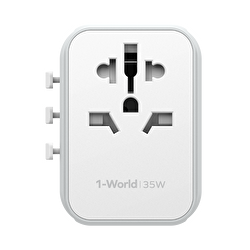 Momax 5 Port + AC Seyahat Adaptörü - Beyaz 4894222070837