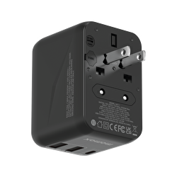 Momax 3 Port + AC Seyahat Adaptörü - Siyah 4894222071537