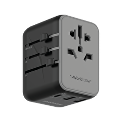 Momax 3 Port + AC Seyahat Adaptörü - Siyah 4894222071537