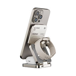 Momax Mag Go 3in1 MagSafe Şarj Standı - Titanyum 4894222073968